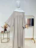 Abaya simple Jihen - Beige - My Qamis Homme