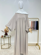 Abaya simple Jihen - Beige - My Qamis Homme