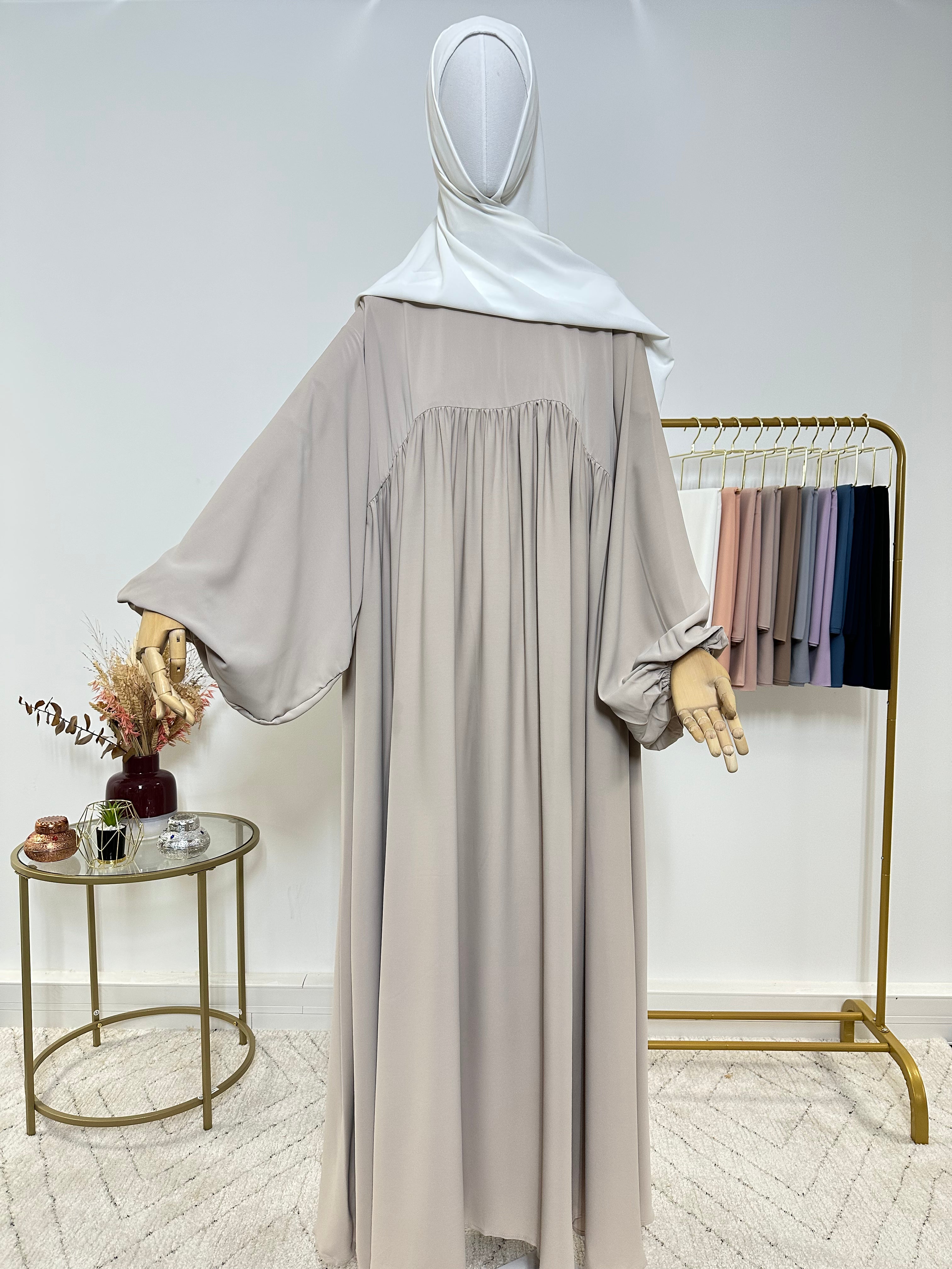 Abaya simple Jihen - Beige - My Qamis Homme