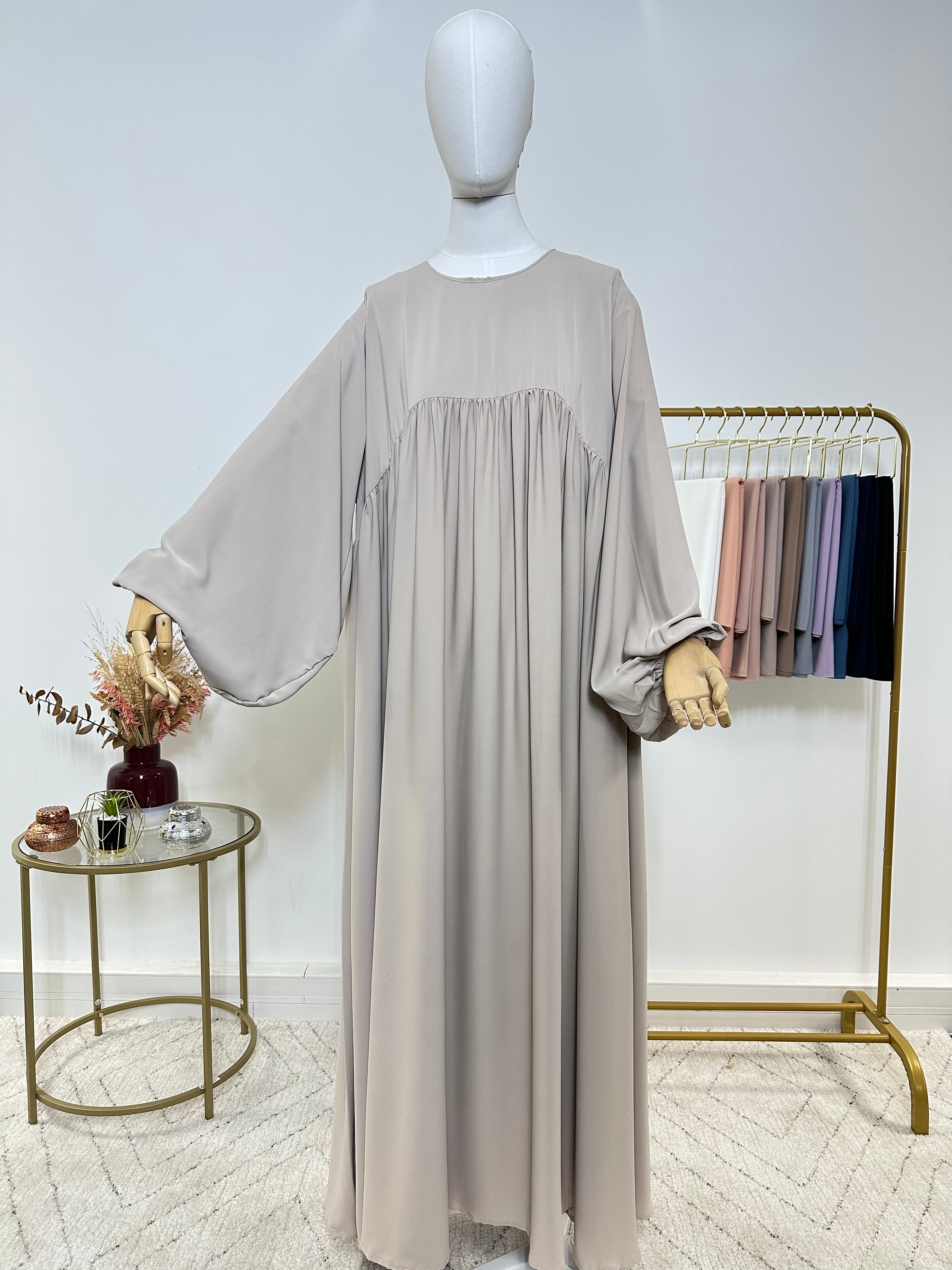 Abaya simple Jihen - Beige - My Qamis Homme