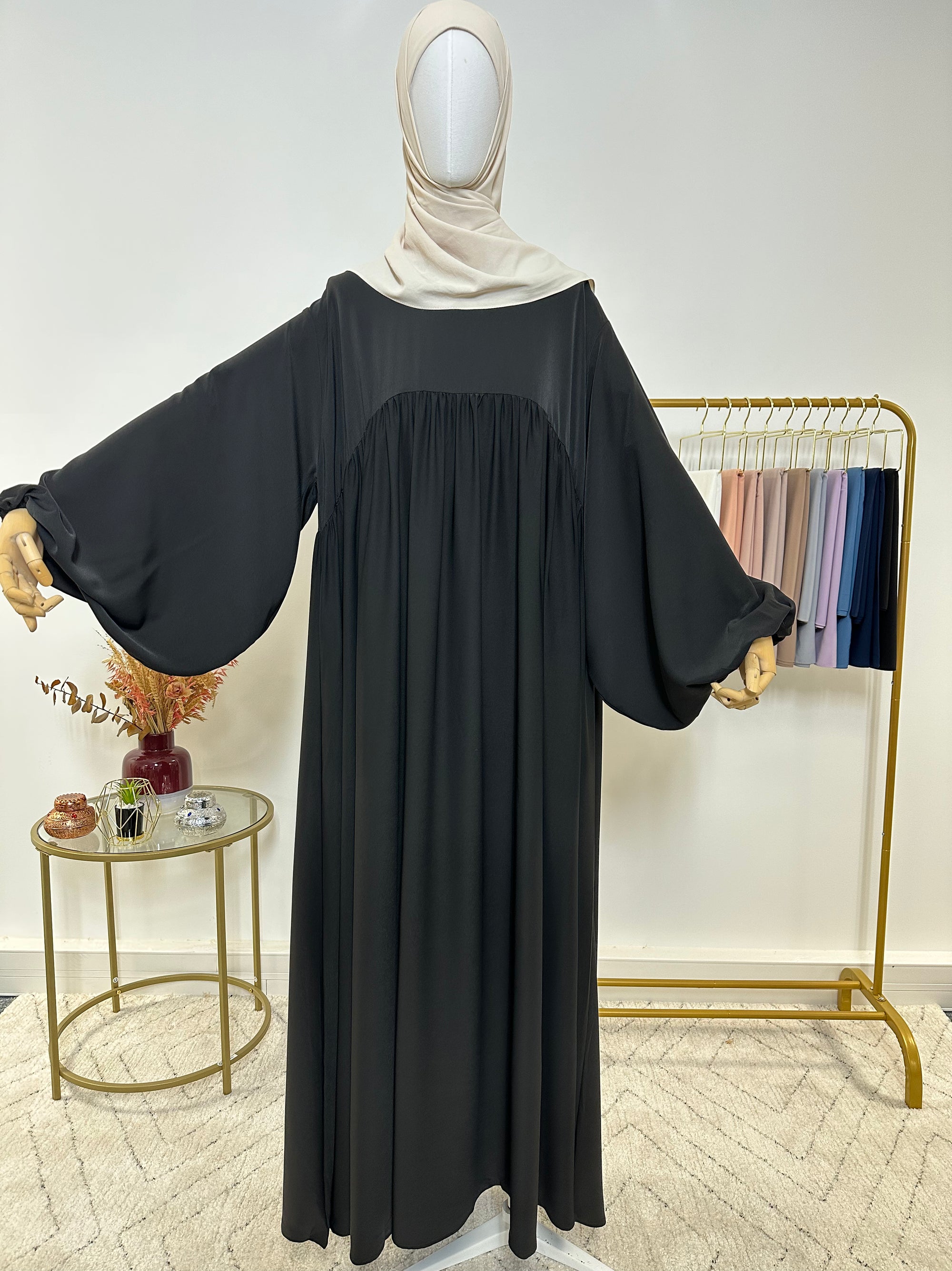Abaya simple Jihen - Noir - My Qamis Homme