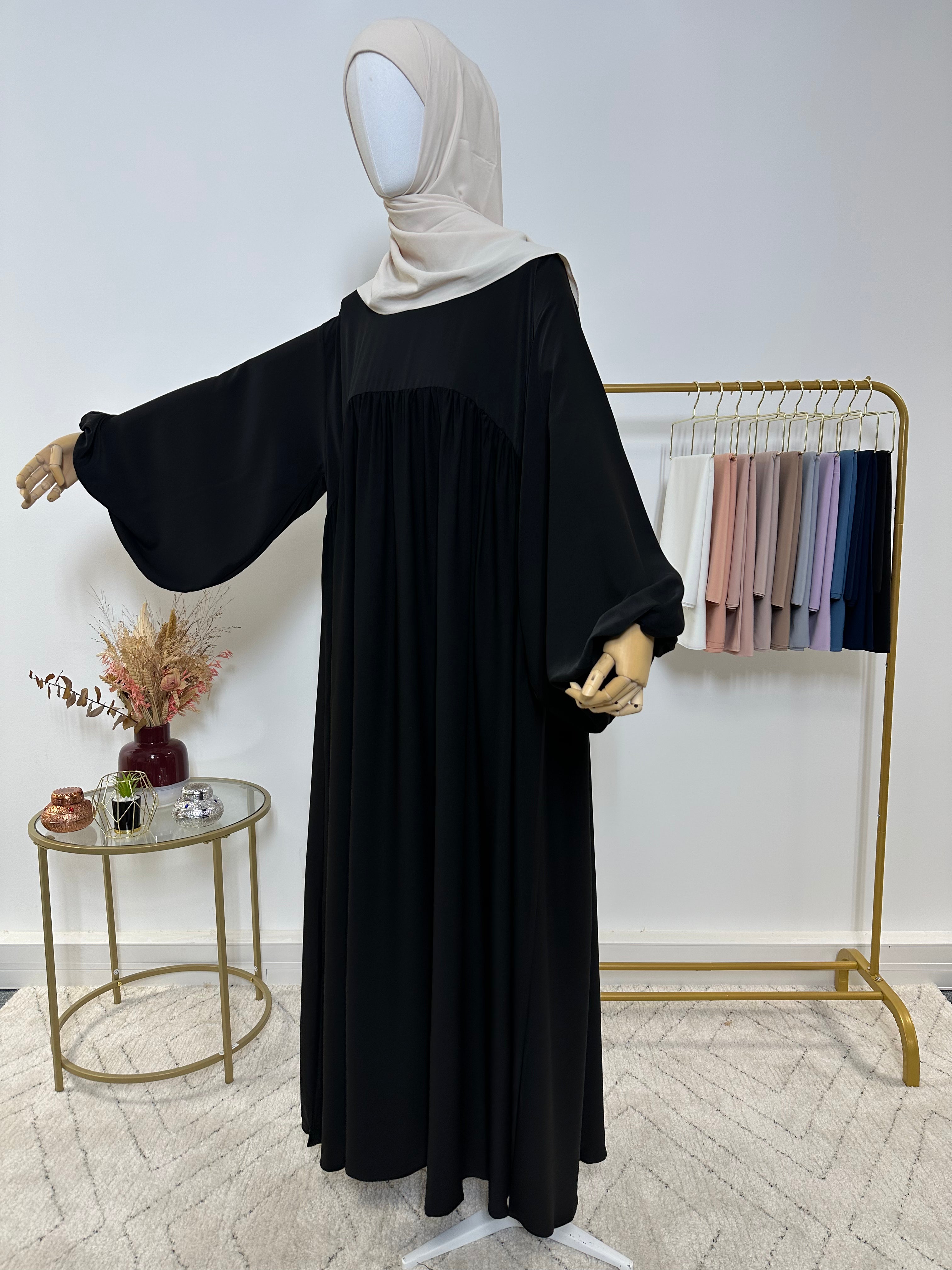 Abaya simple Jihen - Noir - My Qamis Homme
