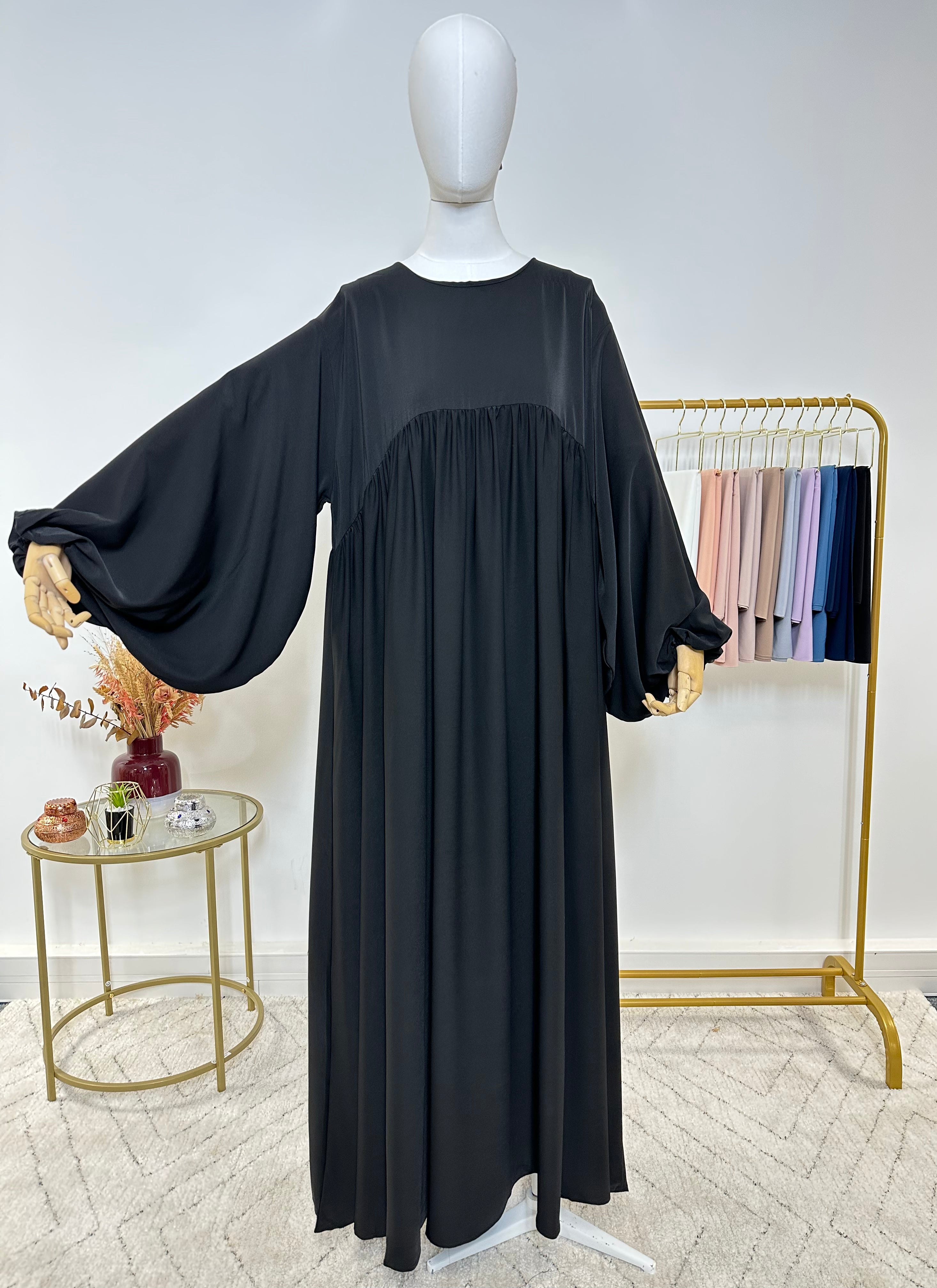 Abaya simple Jihen - Noir - My Qamis Homme