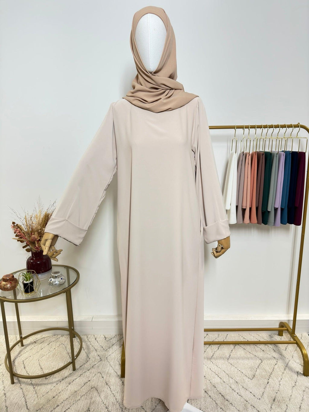 Abaya simple Leila - Beige - My Qamis Homme