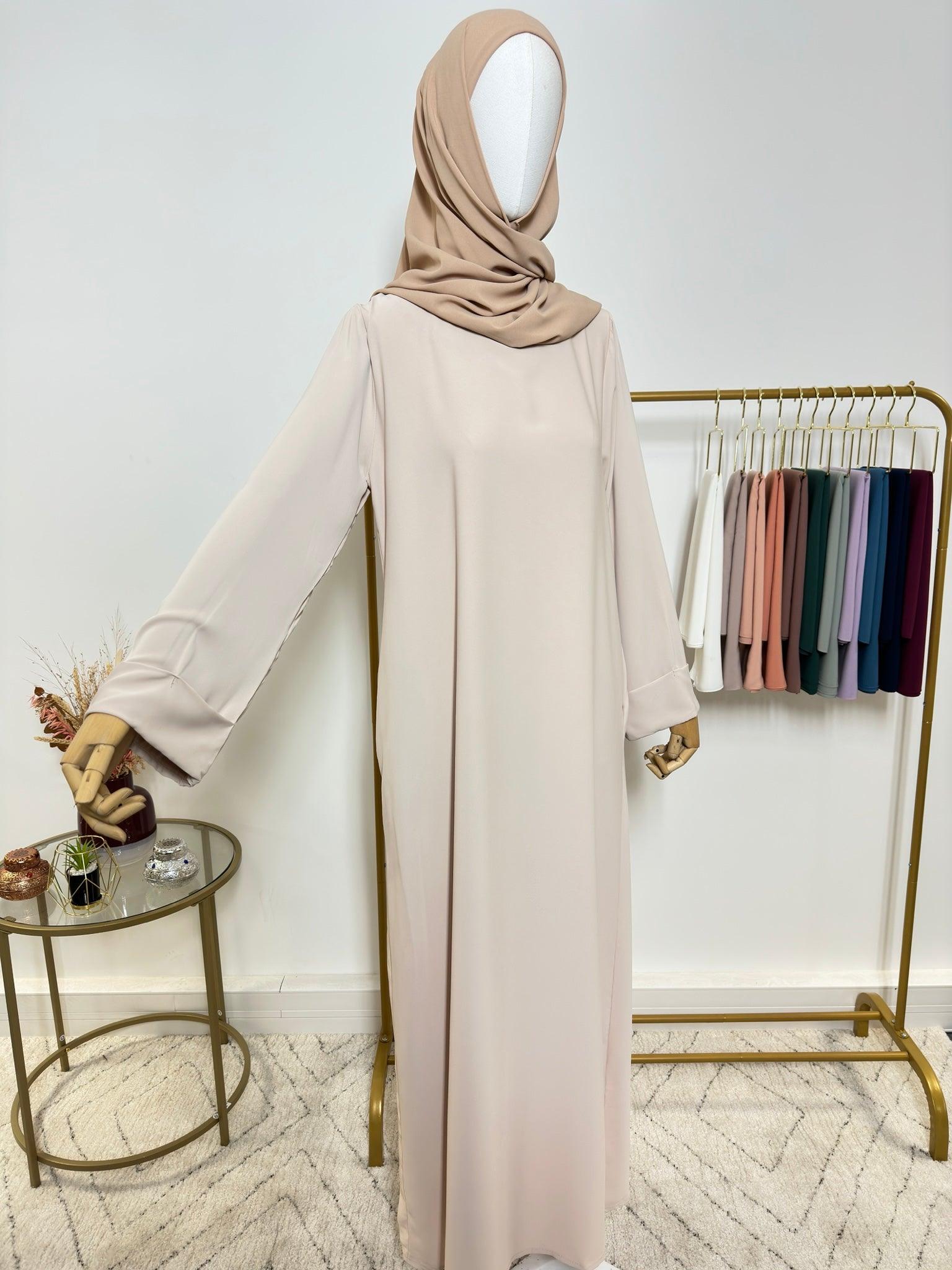 Abaya simple Leila - Beige - My Qamis Homme