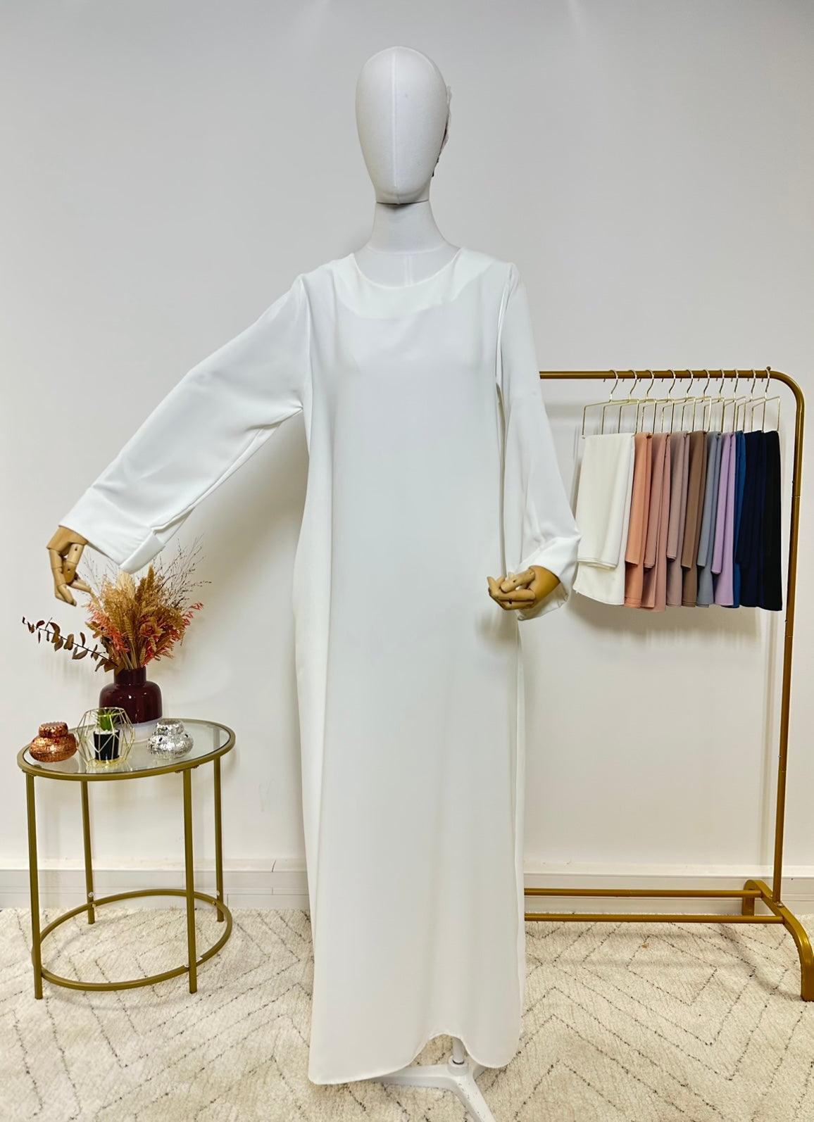Abaya simple Leila - Blanche - My Qamis Homme