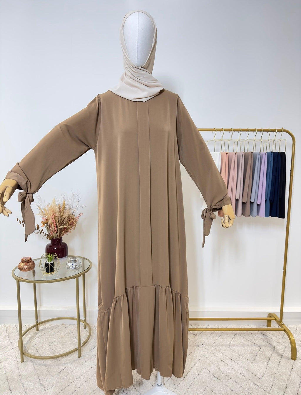 Abaya Valentina nœud à nouer - Camel - My Qamis Homme