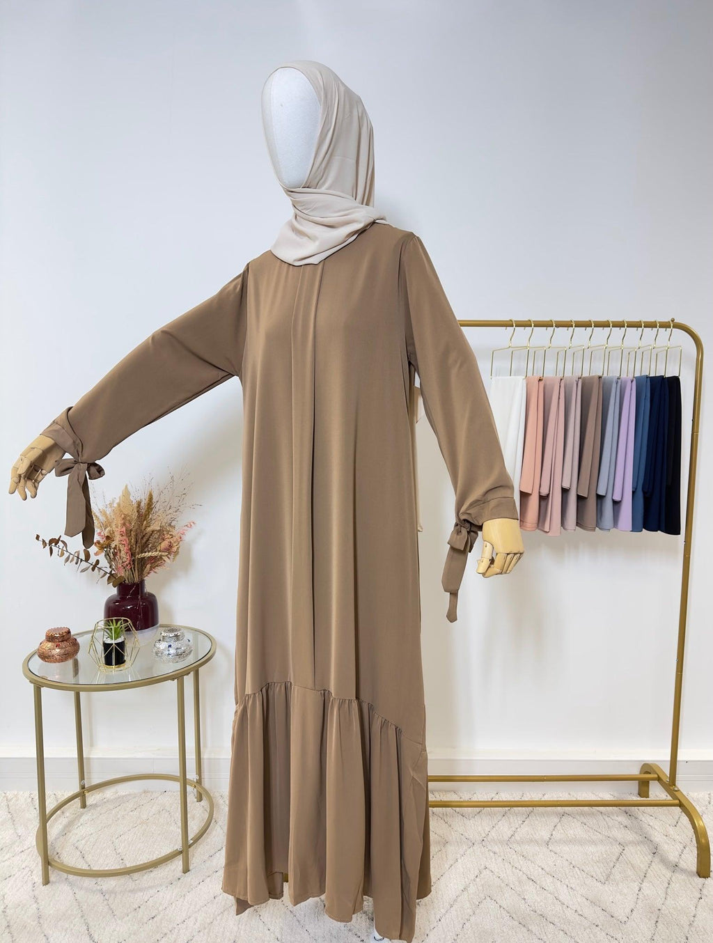 Abaya Valentina nœud à nouer - Camel - My Qamis Homme