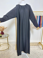 Ensemble Abaya Kimono 2 pièces - Alya – Noir + Noir - My Qamis Homme