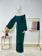 Ensemble Abaya + Tablier à nouer amovible - Safia - Vert Sapin - My Qamis Homme
