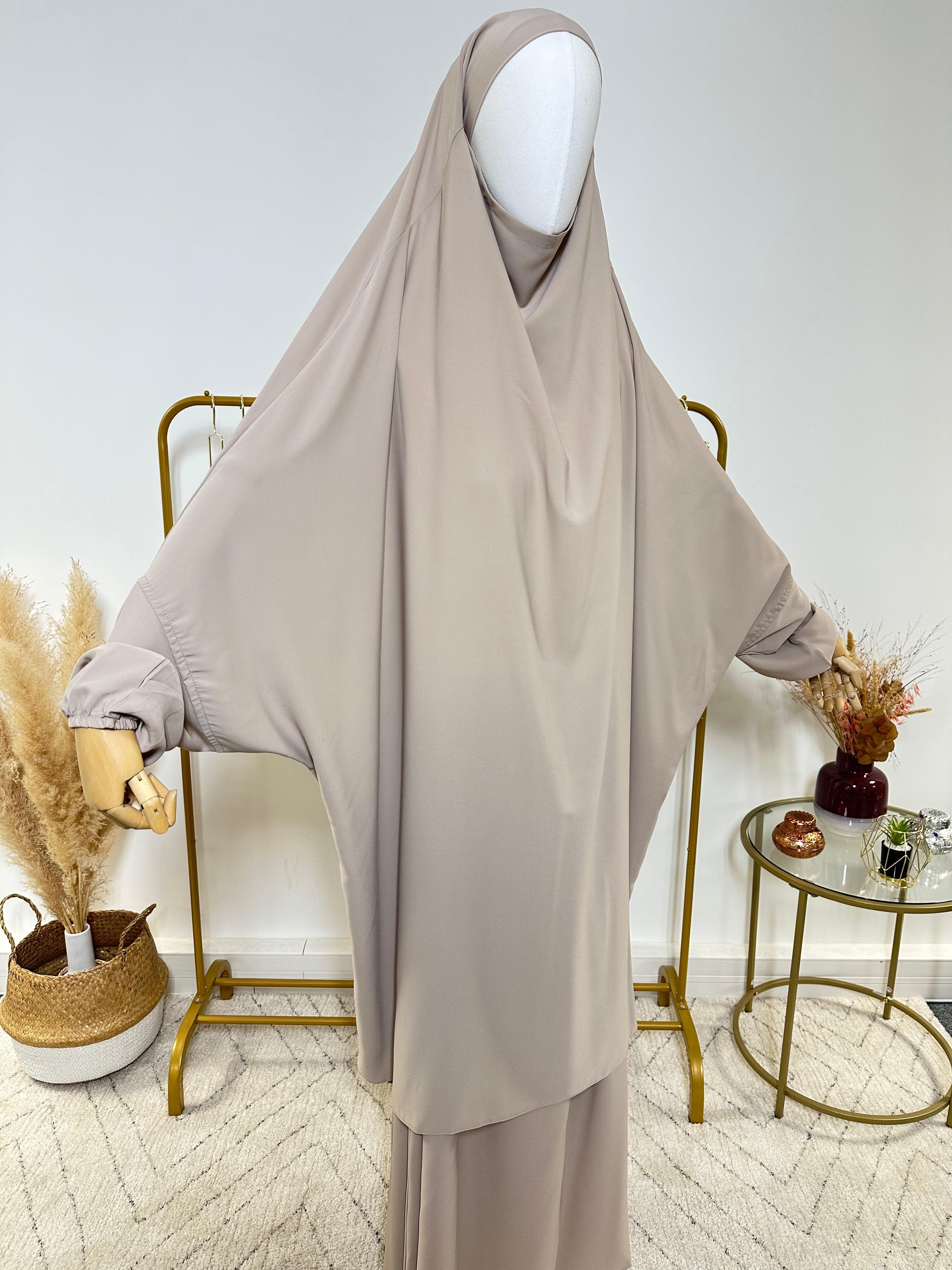 Ensemble Jilbab + Jupe Premium - Jilbab Soie de Médine - Beige - My Qamis Homme