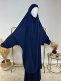 Ensemble Jilbab + Jupe Premium - Jilbab Soie de Médine - Bleu Marine - My Qamis Homme