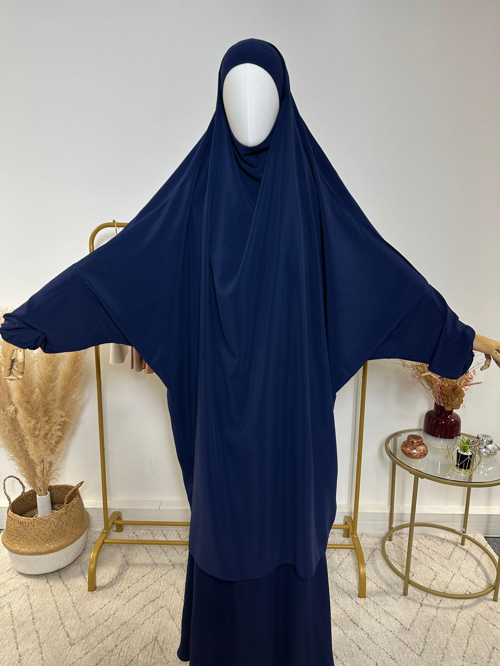 Ensemble Jilbab + Jupe Premium - Jilbab Soie de Médine - Bleu Marine - My Qamis Homme