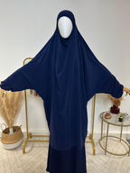 Ensemble Jilbab + Jupe Premium - Jilbab Soie de Médine - Bleu Marine - My Qamis Homme