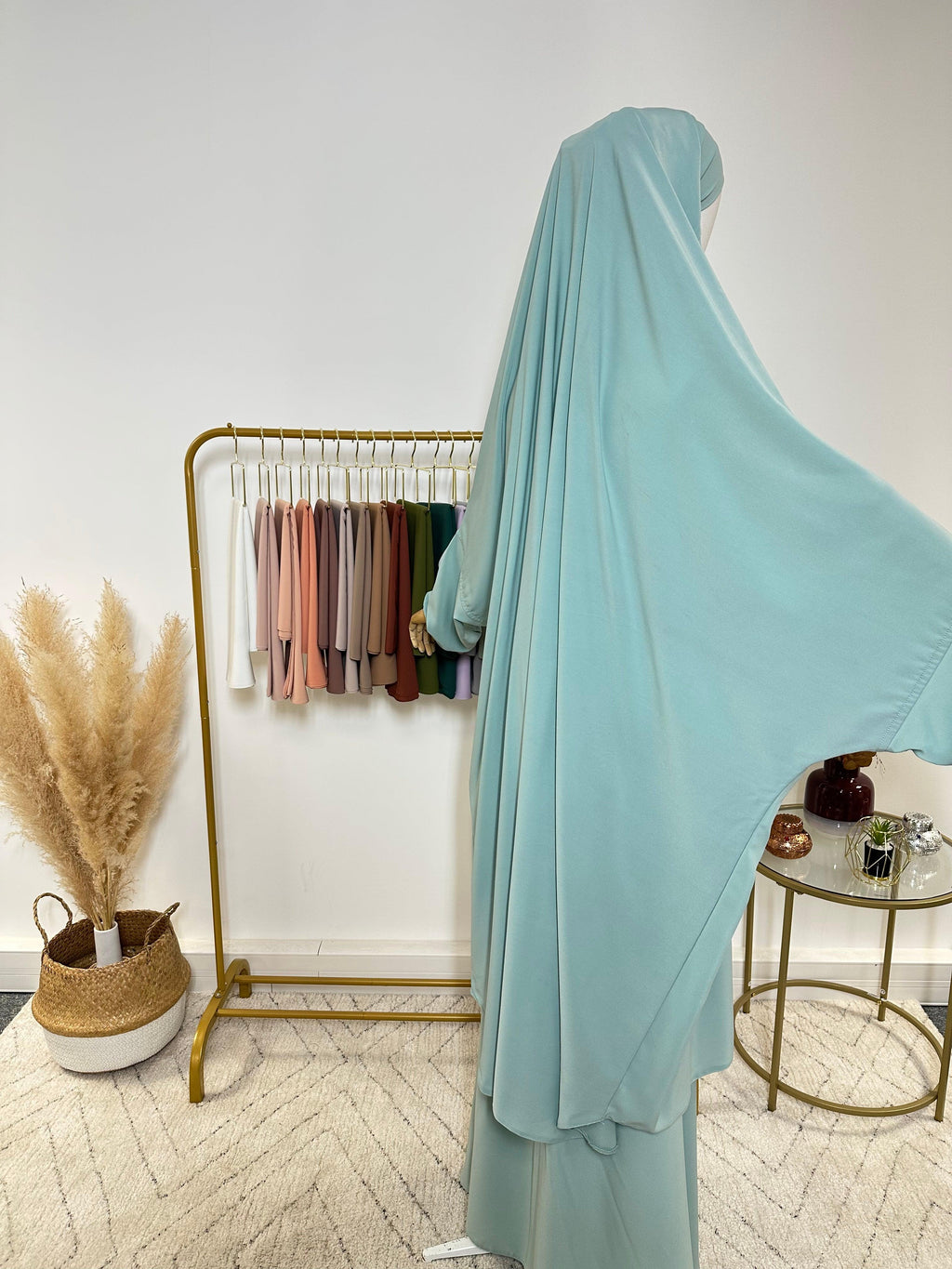 Ensemble Jilbab + Jupe Premium - Jilbab Soie de Médine - Bleu Turquoise - My Qamis Homme