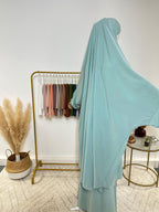 Ensemble Jilbab + Jupe Premium - Jilbab Soie de Médine - Bleu Turquoise - My Qamis Homme