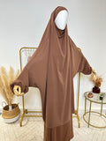 Ensemble Jilbab + Jupe Premium - Jilbab Soie de Médine - Camel Marron - My Qamis Homme