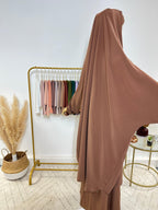 Ensemble Jilbab + Jupe Premium - Jilbab Soie de Médine - Camel Marron - My Qamis Homme