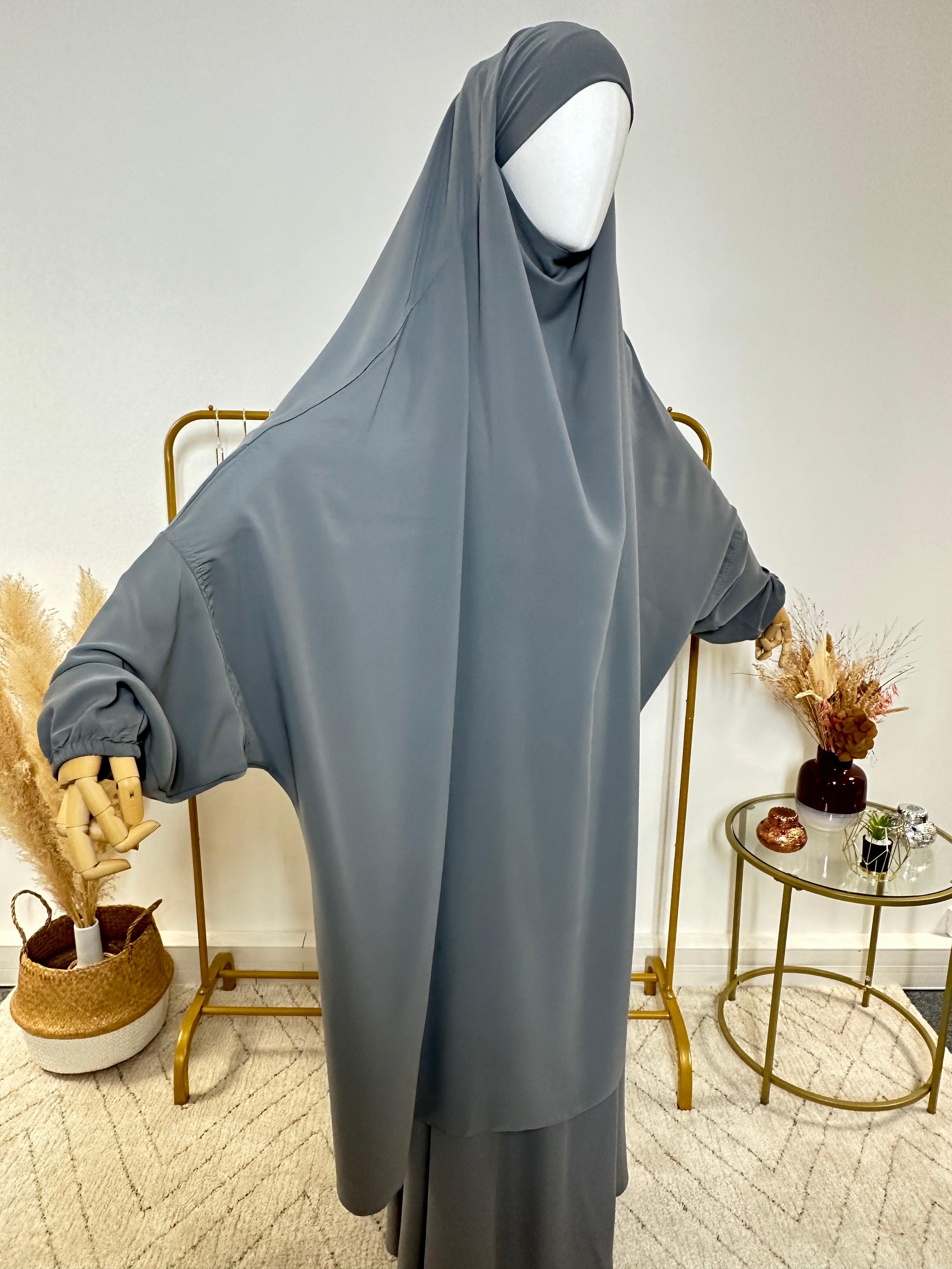 Ensemble Jilbab + Jupe Premium - Jilbab Soie de Médine - Gris - My Qamis Homme