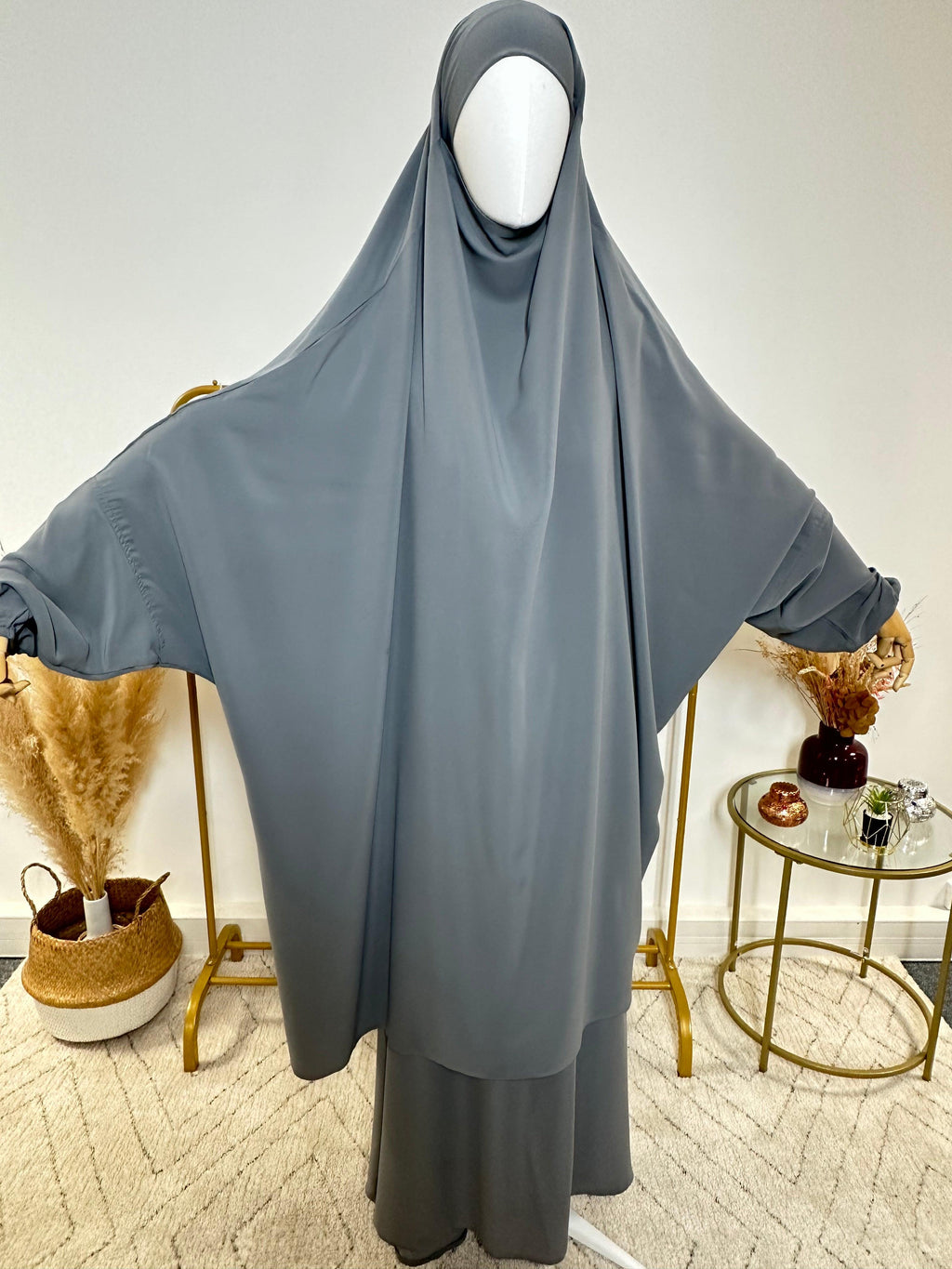 Ensemble Jilbab + Jupe Premium - Jilbab Soie de Médine - Gris - My Qamis Homme