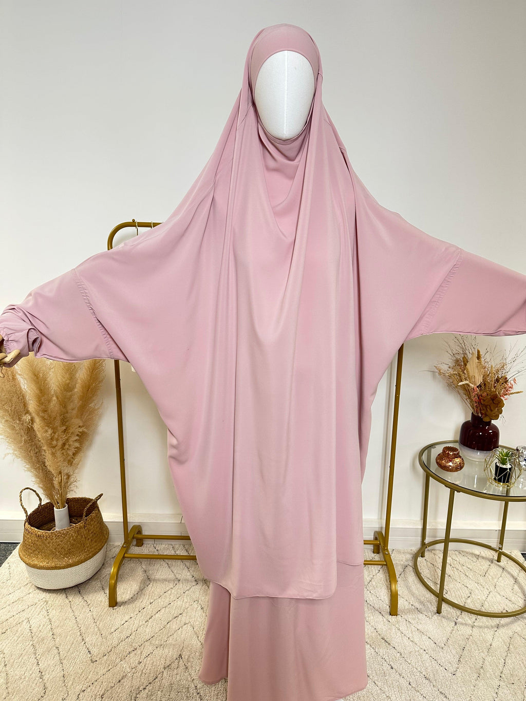 Ensemble Jilbab + Jupe Premium - Jilbab Soie de Médine - Rose poudré - My Qamis Homme