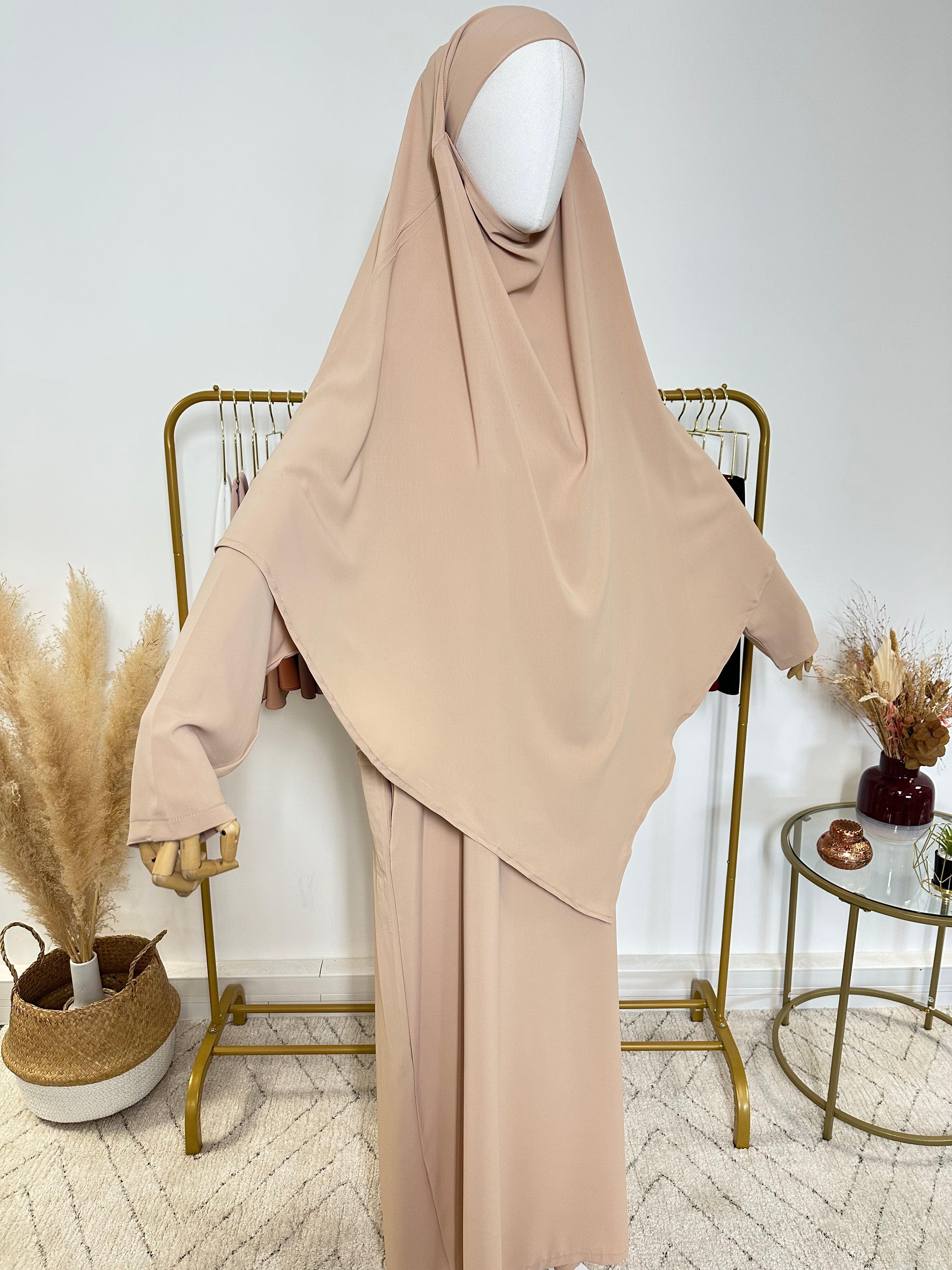 Ensemble Khimar + Abaya en Jersey Premium - Beige Taupe - My Qamis Homme
