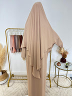 Ensemble Khimar + Abaya en Jersey Premium - Beige Taupe - My Qamis Homme