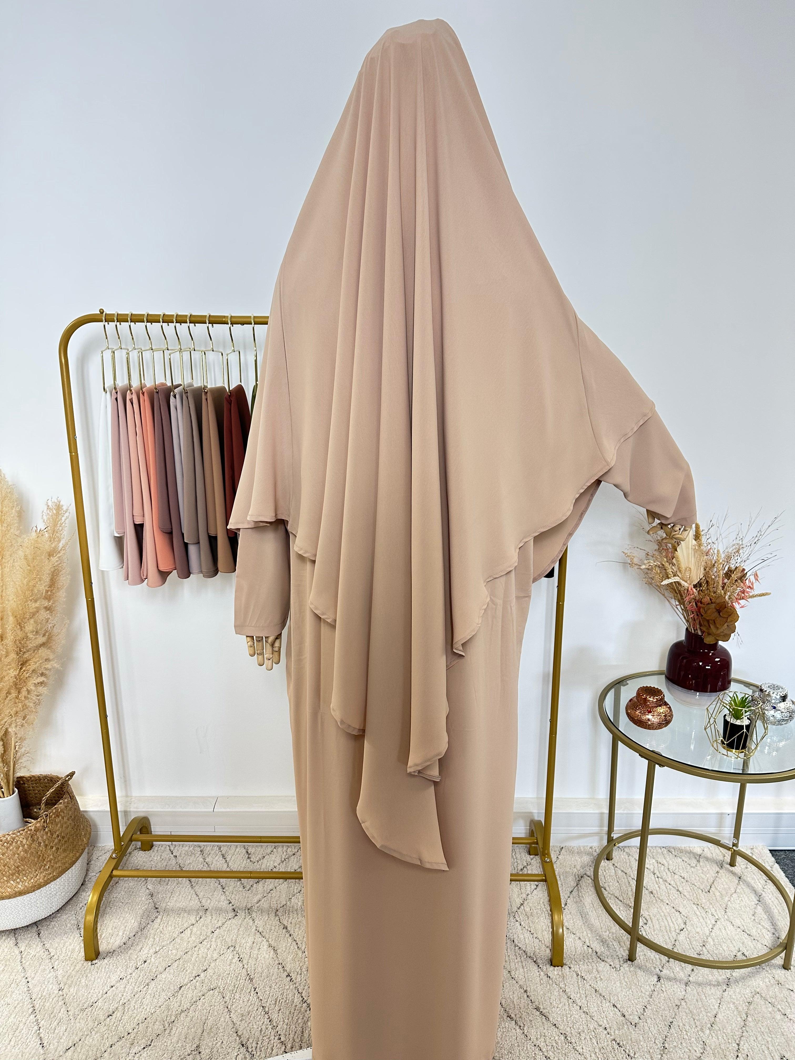Ensemble Khimar + Abaya en Jersey Premium - Beige Taupe - My Qamis Homme