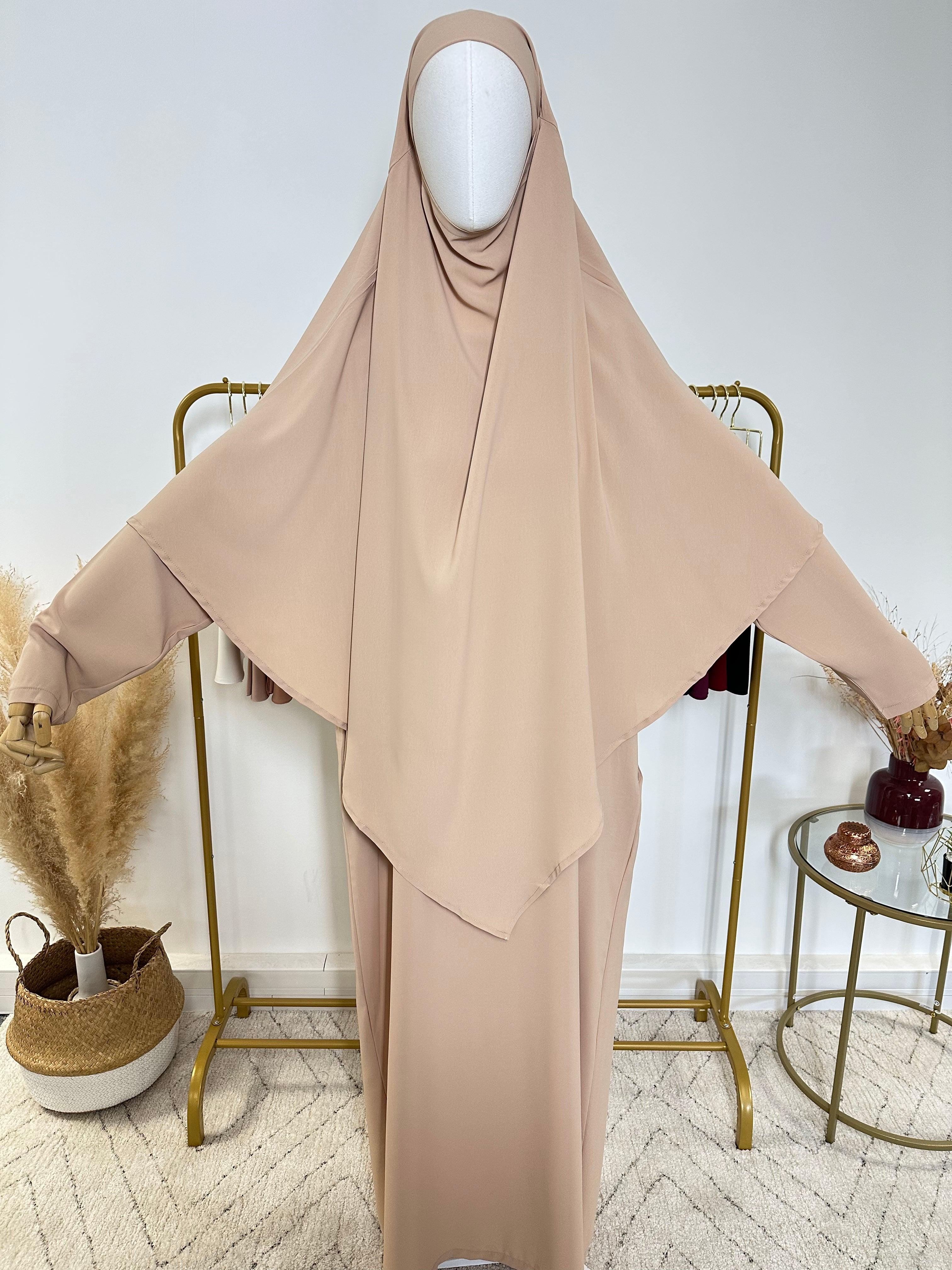 Ensemble Khimar + Abaya en Jersey Premium - Beige Taupe - My Qamis Homme