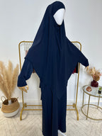 Ensemble Khimar + Abaya en Jersey Premium - Bleu Marine - My Qamis Homme