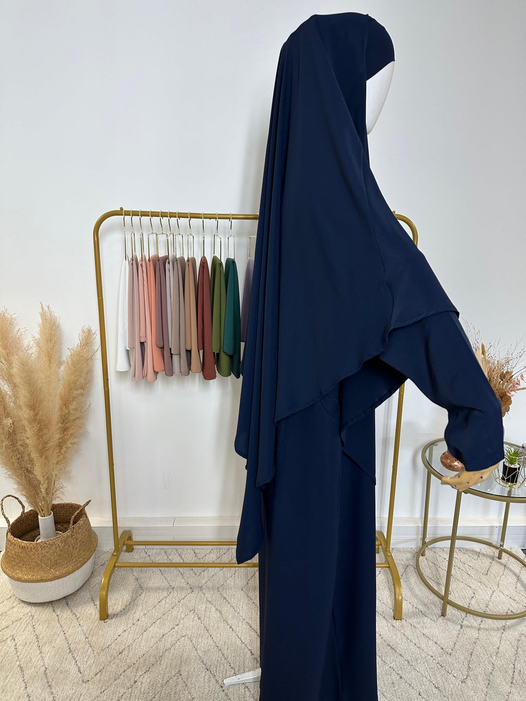 Ensemble Khimar + Abaya en Jersey Premium - Bleu Marine - My Qamis Homme