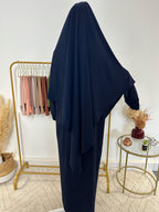 Ensemble Khimar + Abaya en Jersey Premium - Bleu Marine - My Qamis Homme