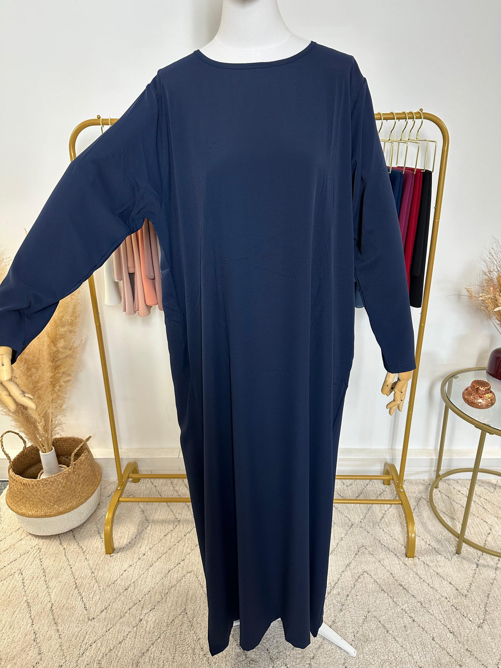 Ensemble Khimar + Abaya en Jersey Premium - Bleu Marine - My Qamis Homme