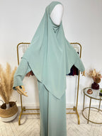 Ensemble Khimar + Abaya en Jersey Premium - Bleu Vert - My Qamis Homme