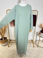 Ensemble Khimar + Abaya en Jersey Premium - Bleu Vert - My Qamis Homme