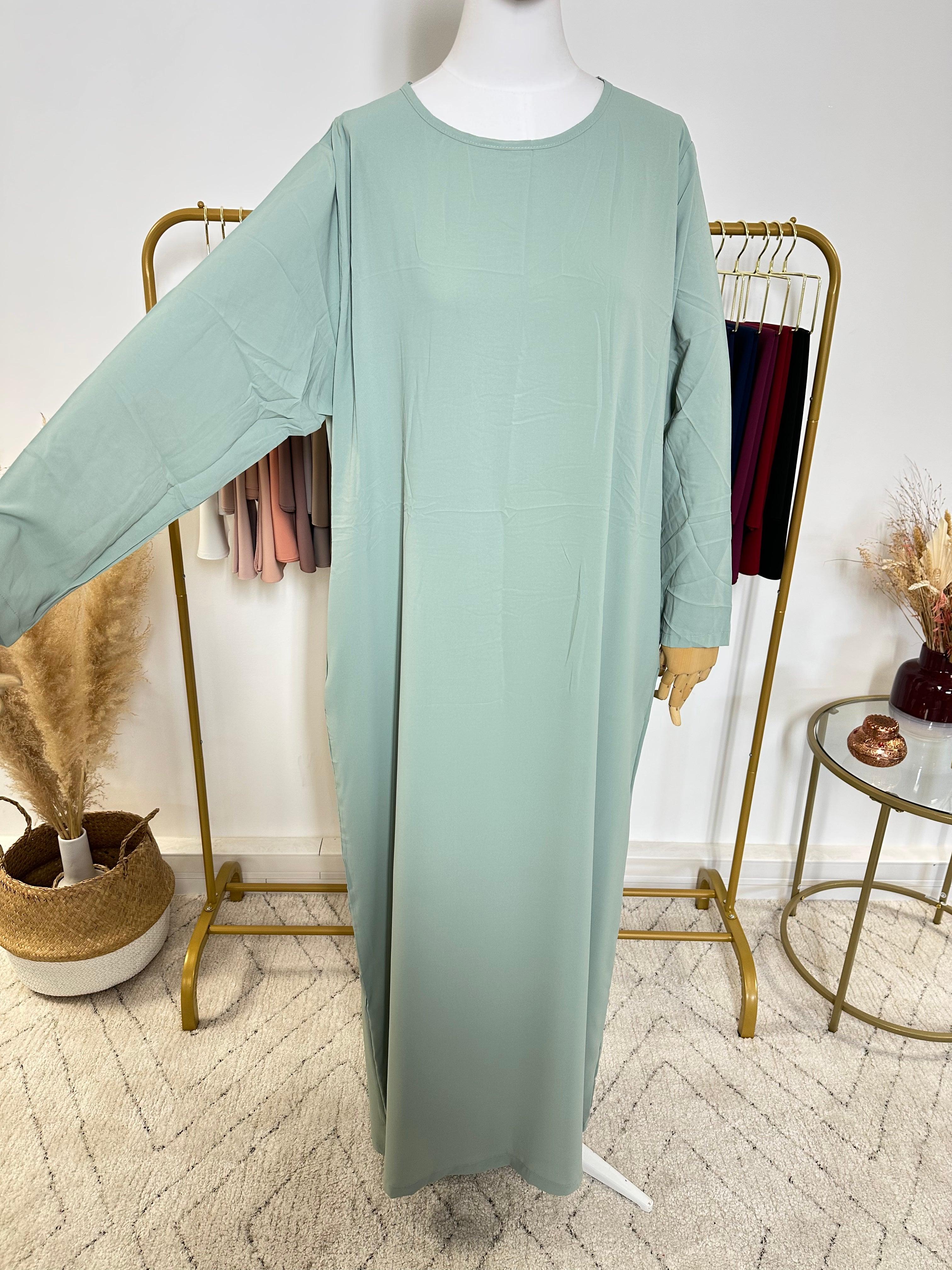 Ensemble Khimar + Abaya en Jersey Premium - Bleu Vert - My Qamis Homme