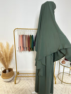 Ensemble Khimar + Abaya en Jersey Premium - Vert Kaki - My Qamis Homme