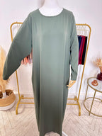 Ensemble Khimar + Abaya en Jersey Premium - Vert Kaki - My Qamis Homme