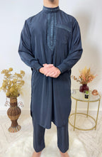 Ensemble Qamis Pakistanais deux pièces - Bleu marine - My Qamis Homme