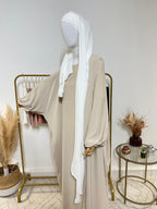 Hijab 3 plis avec bandeau intégré - Hijab en Soie de Médine - Blanc - My Qamis Homme