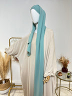 Hijab 3 plis avec bandeau intégré - Hijab en Soie de Médine - Bleu Turquoise - My Qamis Homme