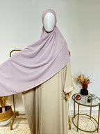 Hijab 3 plis avec bandeau intégré - Hijab en Soie de Médine - Lilas - My Qamis Homme
