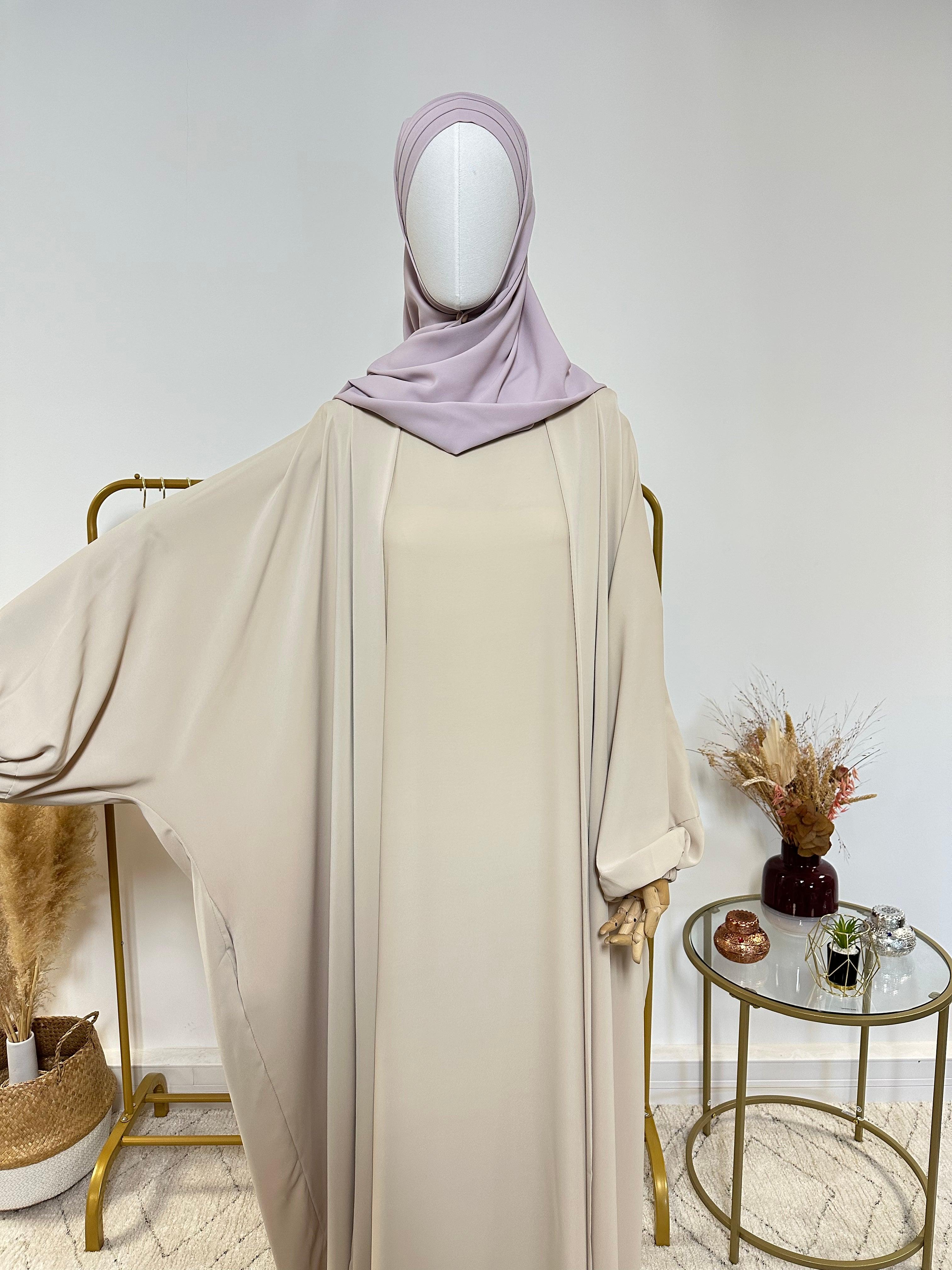 Hijab 3 plis avec bandeau intégré - Hijab en Soie de Médine - Lilas - My Qamis Homme