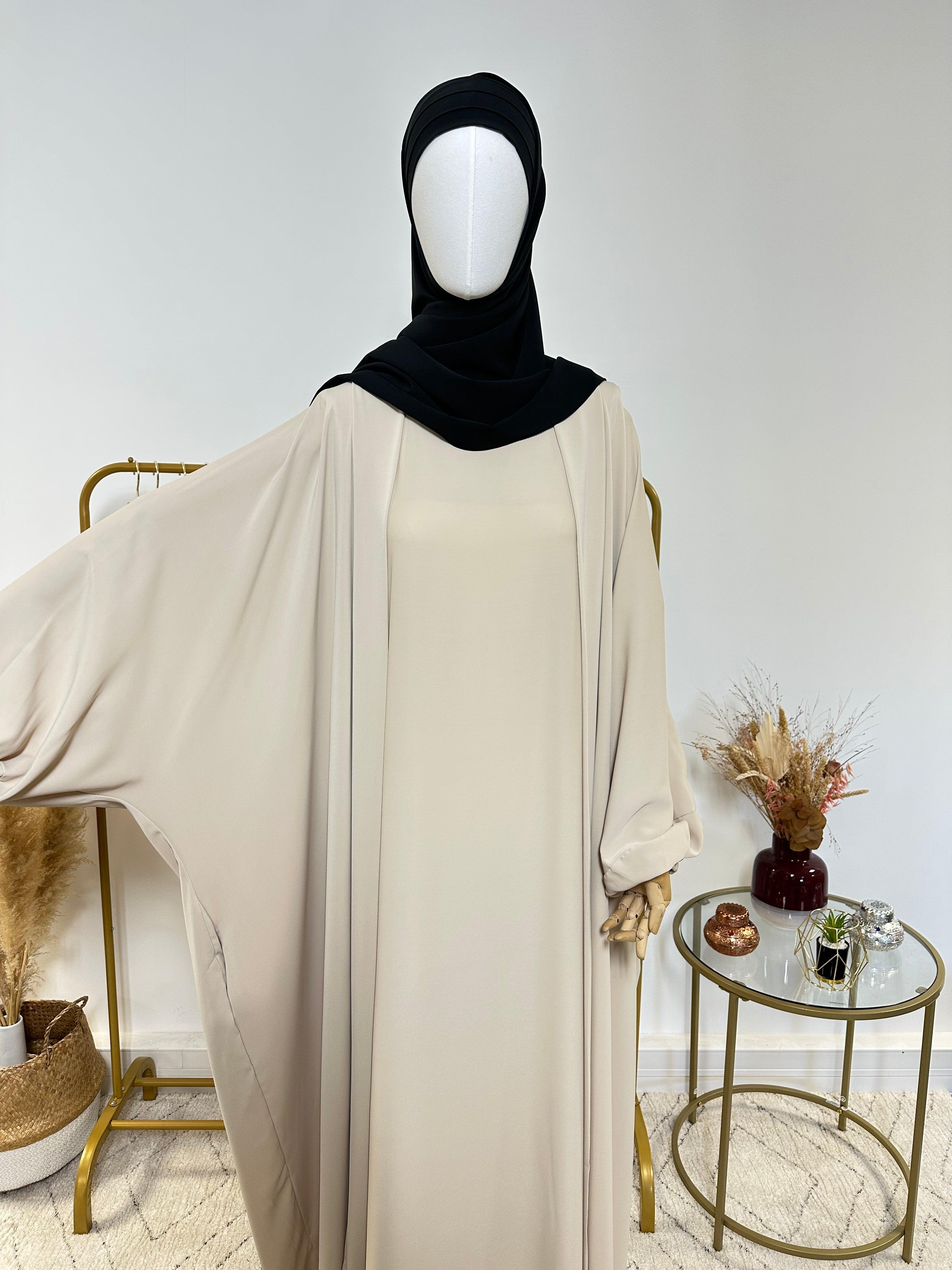 Hijab 3 plis avec bandeau intégré - Hijab en Soie de Médine - Noir - My Qamis Homme