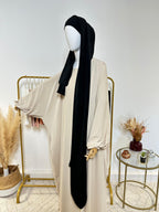 Hijab 3 plis avec bandeau intégré - Hijab en Soie de Médine - Noir - My Qamis Homme