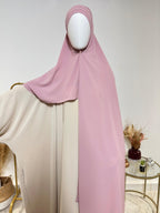 Hijab 3 plis avec bandeau intégré - Hijab en Soie de Médine - Rose - My Qamis Homme