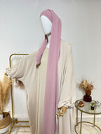 Hijab 3 plis avec bandeau intégré - Hijab en Soie de Médine - Rose - My Qamis Homme