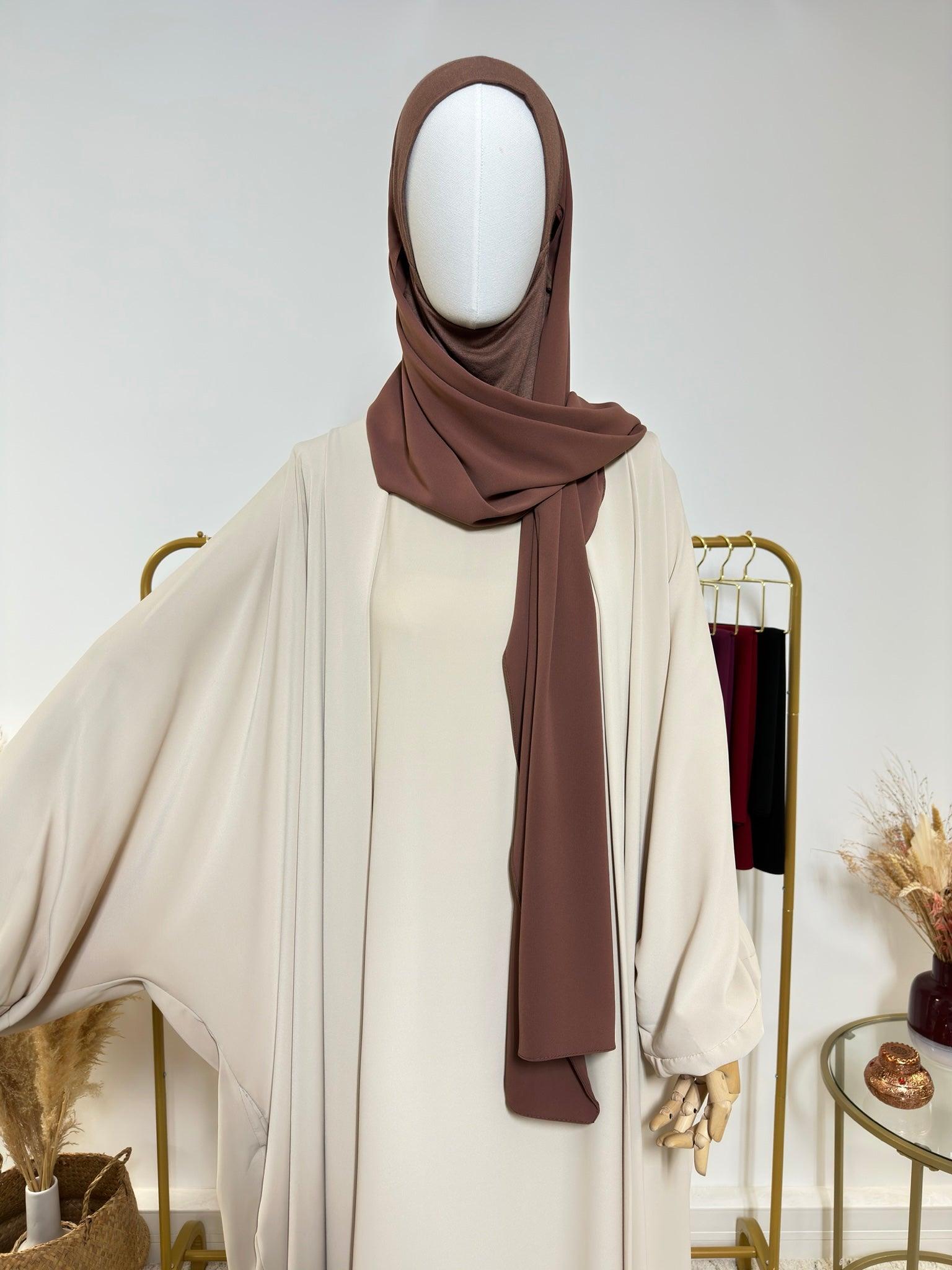 Hijab cagoule à enfiler - Marron - My Qamis Homme