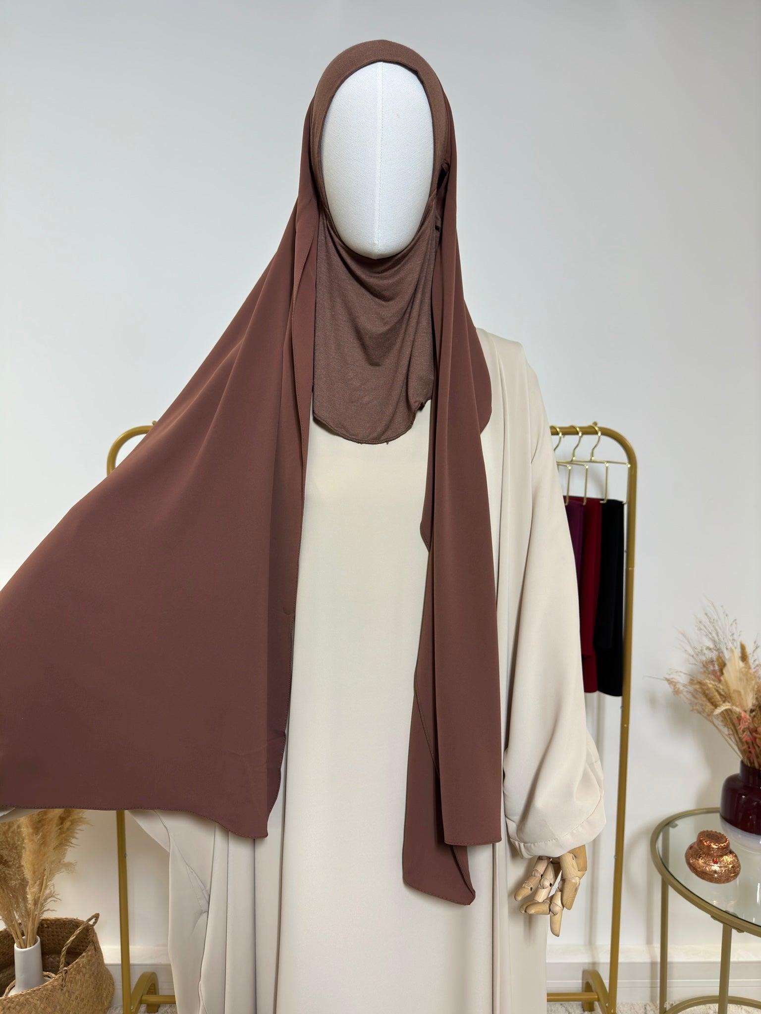 Hijab cagoule à enfiler - Marron - My Qamis Homme