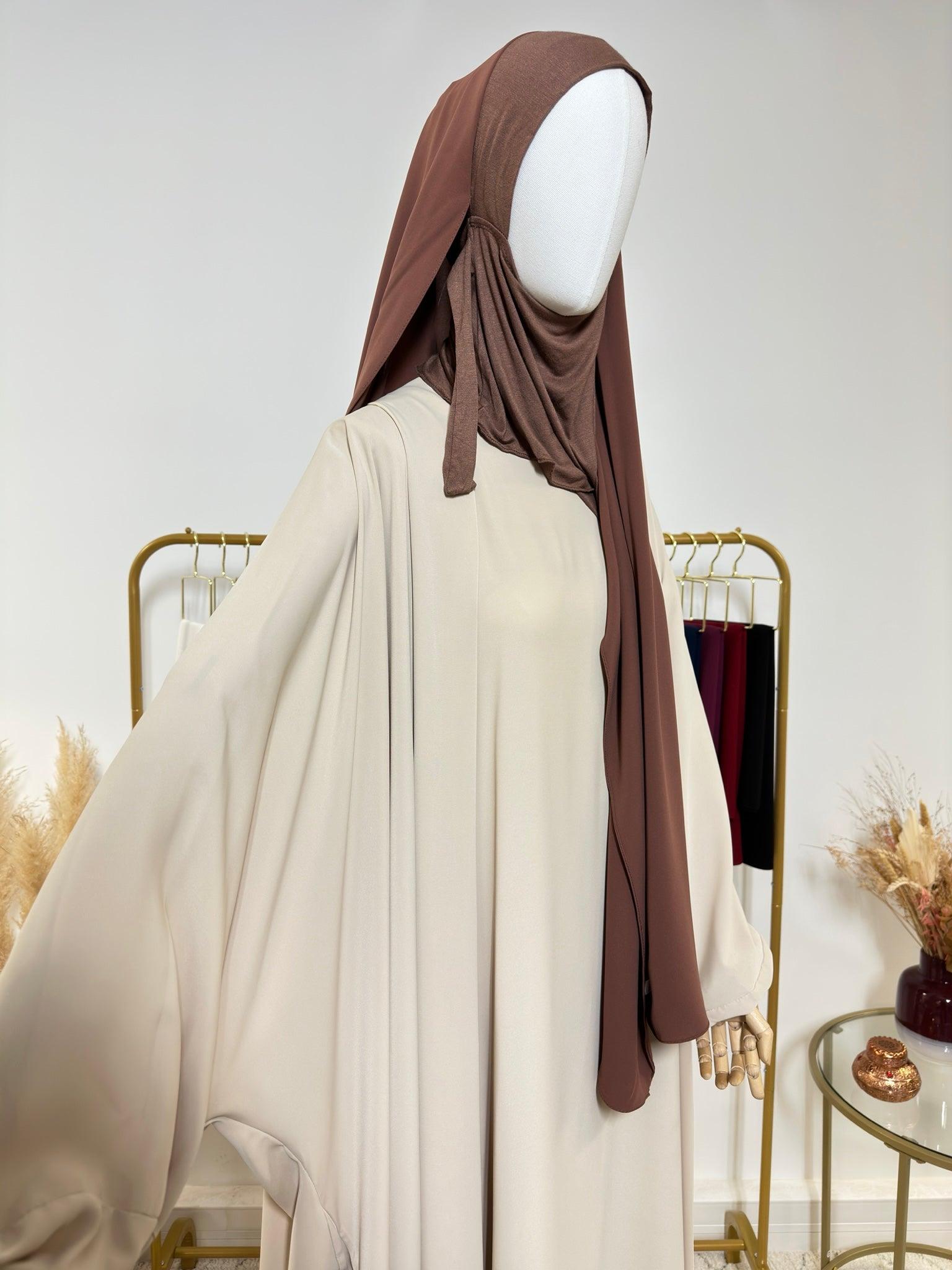 Hijab cagoule à enfiler - Marron - My Qamis Homme